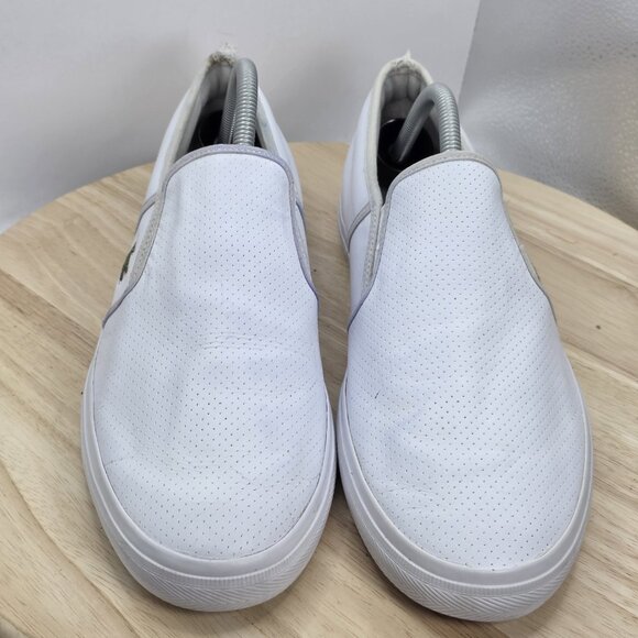 Mens Size 10 - LACOSTE Graduate BL Leather Loafers White Alligator - Picture 4 of 9
